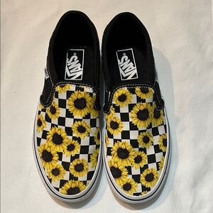 Vans Women’s Slip-On Sunflower Checkerboard - Black & Yellow